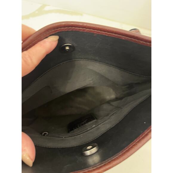 Brighton Womens Shoulder Bucket Bag Purse Leather Brown Black Croc Braided - Picture 6 of 7